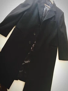 Giorgio Armani Black Cashmere and Wool Full Length Men’s Overcoat - Picture 1 of 7