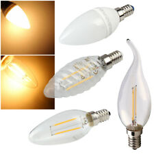 LED Leuchtmittel E14 230V Kerzenform Glüh-Birne Kerze-Lampe Filament, Fire ...