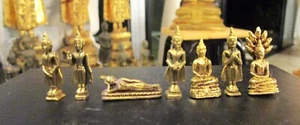 SET THE BUDDHA SEVEN DAY AMULET BRONZE ( 7 Buddha) GOOD LUCK - Picture 1 of 5