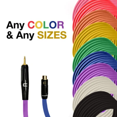 3.5 TS Male - RCA Female Unbalanced Mono Audio Cable - Custom Length Color Cord - Image 1 of 4