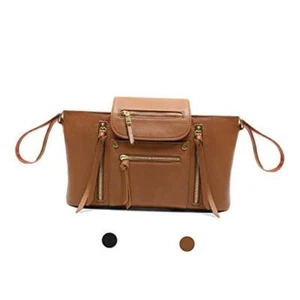 Stroller Organizer with Insulated Cup Holder by . Stroller Accessory Bag, Brown - Picture 1 of 7