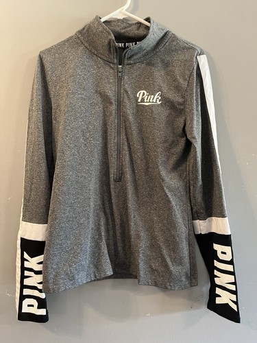 UNDERCOVER Felpa con cappuccio sottile Victoria Secret rosa Ultimate grigia con zip taglia M