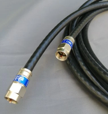 RG6 Black Cable 1 FT-100 FT Satellite HD Antenna TV w/ PCT TRS 6LMG Connectors - Image 1 of 2