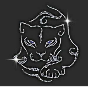Hotfix Rhinestone Big Cat Puma transfer iron on - Picture 1 of 4