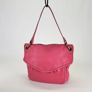 Fossil Shoulder Handbag Pebbled Leather Purse Envelope Magenta Pink - Picture 1 of 14