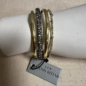 Alexis Bittar verkrustetes umkreisendes Manschettenarmband gold neu mit Etikett - Bild 1 von 6