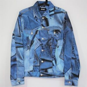 Palace Mens Small Double Denim AOP All Over Print Denim Jacket Rare P127