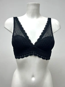 Ex M&S Ladies NEW Non Wired Lace Bra in Black Size 32B - Picture 1 of 5