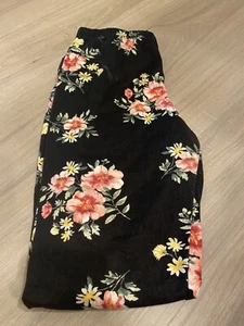 Girls Large Flower Stretch Pants - Picture 1 of 1