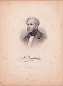 IGNAZ MOSCHELES Pianist & Composer Original Stipple Engraving, Leipzig, 1859 - Picture 1 of 1
