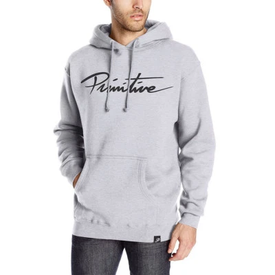 Примитивный NUEVO SCRIPT ТОЛСТОВКА вересковый серый черный печать пуловер мужская толстовка - Изображение 1 из 2