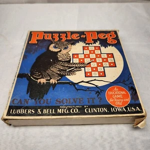 Vintage 1929 Puzzle Peg Educational Game by Lubbers & Bell, Iowa w/Original Box - Picture 1 of 7