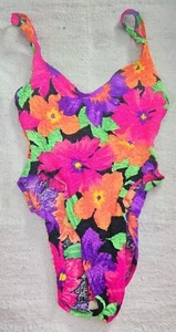 Traje de baño vintage de una pieza años 80 cítricos hecho en Estados Unidos - Imagen 1 de 3