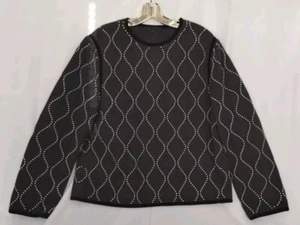 Alexander Wang Wool Cashmere Studded Sweater Pullover Gray Quilted Sz M - Picture 1 of 11