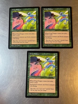 3x Frog Tongue 1997 Tempest Magic Cards LP Condition - Image 1 of 2