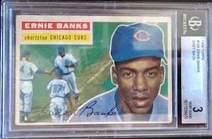 1956 Topps Baseball #15 Ernie Banks BGS 3 VG (Gray Back) - Picture 1 of 2