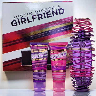Justin Bieber's Girlfriend x3 pc Set 3.4 oz EDP spray+ 3.4oz lotion/bodywash - Image 1 of 2