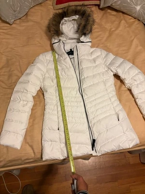 Abrigo Andrew Marc New York Abajo Acolchado Piel Sintética Con Capucha Cremallera Midi Elegante S Foto 1 de 4