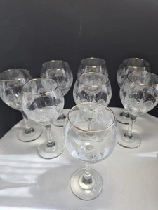 Vintage Libbey Arby’s Etched Winter Scene Wine/Water Glasses Gold Rims Set of 8. - Picture 1 of 9