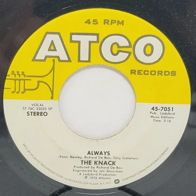 The Knack Always / Pick It Up 7" 45rpm M- Vinyl 70's Record 45 - Image 1 of 2