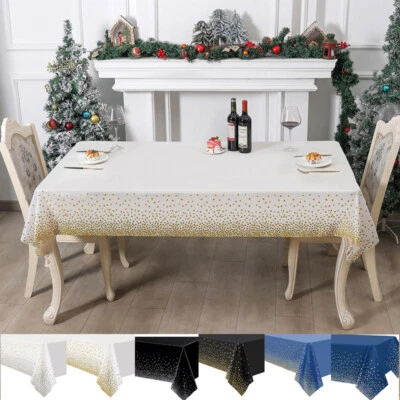 Waterproof Tablecloth Cover PVC Plastic Rectangle Disposable Wipe Clean Birthday - Image 1 of 4