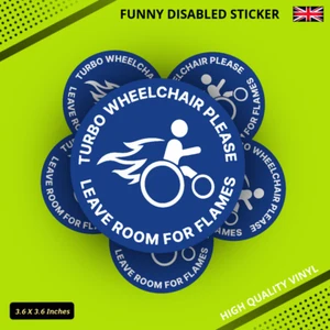 Disabled Sticker Funny Turbo Wheelchair - Blue Badge Mobility - Picture 1 of 6
