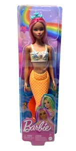 Barbie Muñeca Sirena Pelo Rosa Cola Naranja Fantasía Océano Princesa HRR05 - Imagen 1 de 4