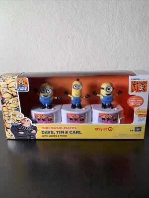 Figura Despicable Me 3 Mini Music-Mates DAVE TIM & CARL con sonidos sellados de fábrica Foto 1 de 4