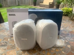 Pair of white Apart OVO3T-W 100V/16 Ohm compact wall speakers - Picture 1 of 4