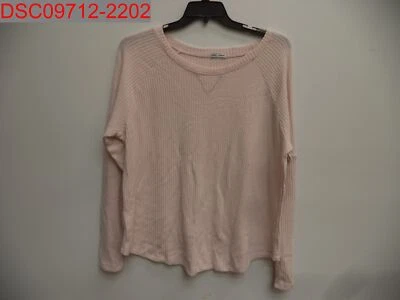 Sweet Romeo Plus Women's Light Pink Waffle Knit Thermal Henley Sweater, Size 1X - Image 1 of 4