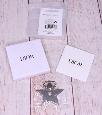 Christian Dior Phone Ring Finger Holder Novelty Star Silver Tone NEW NIB - Image 1 of 4