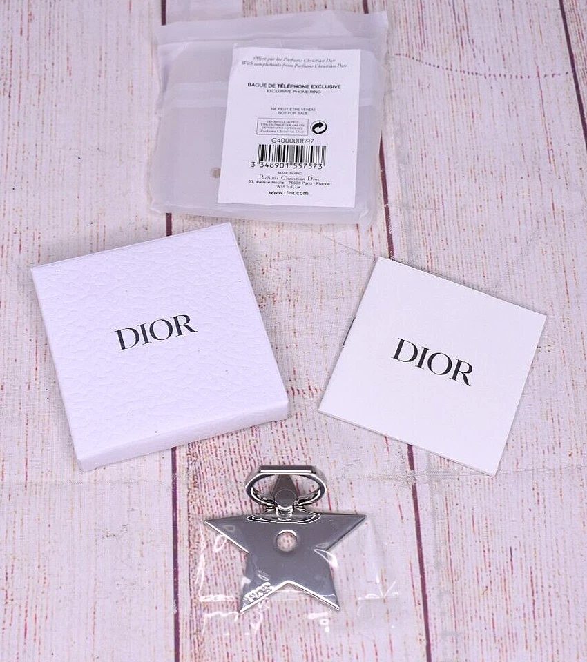 Dior Silver Star Phone Ring Stand Holder VIP Dior Pouch ••••