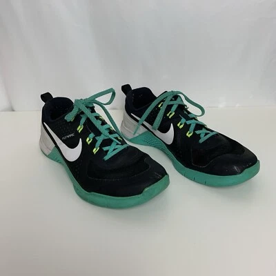 Nike Women Flywire Running Shoes Sz 8 Black Green Pre Owned - Image 1 of 4