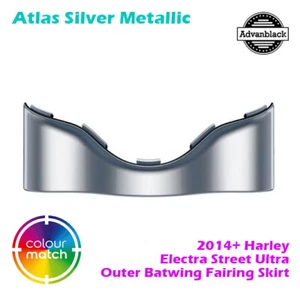 Atlas Silver Metallic Outer Batwing Fairing Skirt for 14+ Harley Street FLHX - Foto 1 di 6