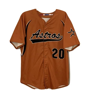 Size 42-44 Jersey Style Shirt Teamwork Orange Black Graphic Astros #20 USA Z1 - Bild 1 von 6