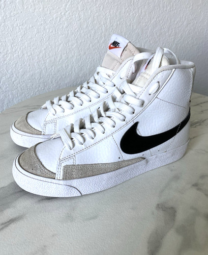 Nike Blazer Scarpe Sneakers Mid '77 GS DA4086 100 Bianco Nero US Taglia 5Y