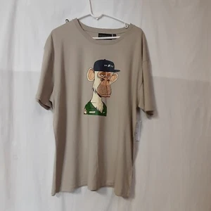BAYC Bored Ape Yacht Club US Army Tan Graphic T-Shirt Medium NWT - Picture 1 of 3