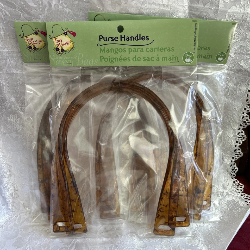 Dritz Purse Handles Faux Tortoise Shell 5 1/4" Wide 7 High