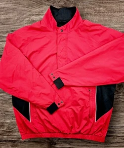 FJ Footjoy Dryjoys Men’s Large Red/Black Pullover Golf  Jacket - Picture 1 of 4