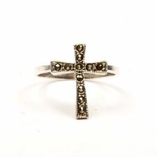 Natural Zircon Ring, 925 Silver Ring Faceted Cross Shape Handmade 6.50 US Ring