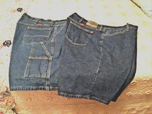 Wrangler Jean Shorts Mens 40 Denim Blue 2 Pairs Excellent Condition - Picture 1 of 8
