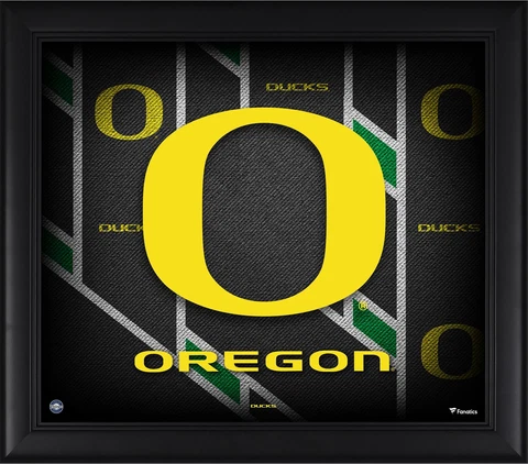 Oregon Ducks Framed 15" x 17" Team Threads Collage Cover