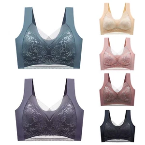 Sexy Women Lace Push Up Seamless Bra Posture Correction Casual Full Coverage Bra - Picture 1 of 21