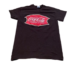 Gildan 100% Cotton Brown Coca Cola T-Shirt Top Tees Short Sleeve (S) (K13) Coke - Picture 1 of 4
