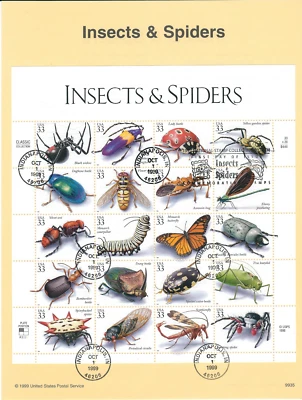 Scott #3351...Insects & Spiders...33 Cent ...First Day of Issue (1999) - Image 1 of 2