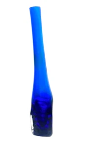 13.5" Cobalt Blue Glass slanted design Vase - Picture 1 of 5
