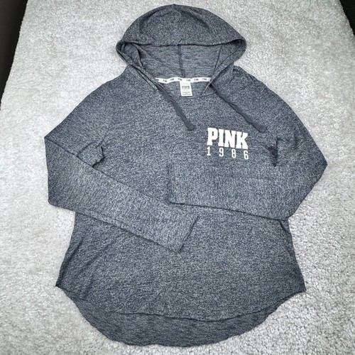 UNDERCOVER Felpa con cappuccio Victoria's Secret rosa leggera in tessuto Terry blu donna grande