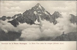 CARTOLINA _ SOUVENIR DE LA HAUTE MONTAGNE / LE MONT VISO _ Monviso _ PRIMO 900 - Picture 1 of 1