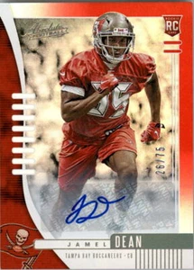 Absolute Signature Rookies Spectrum Red 2019 #192 Jamel Dean automático/75 - casi nuevo- como nuevo - Imagen 1 de 2