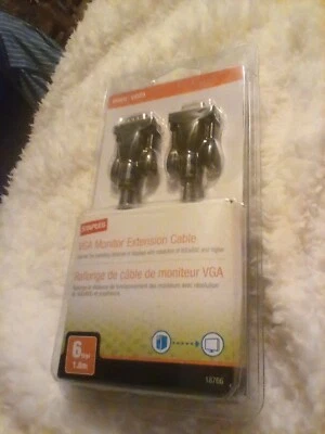 staples vga monitor extension cable,6 ft,new - Image 1 of 3